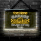 Personalized LED Garage Sign: Beware of Flying Tools