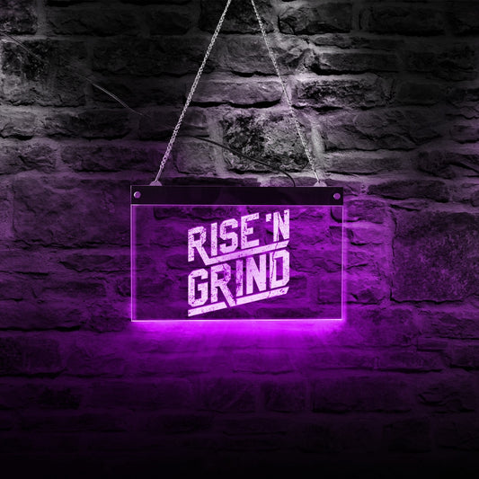 Rise and Grind Quote LED Neon Sign